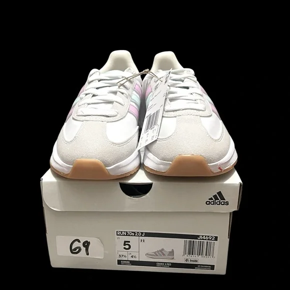 🌟🌟🌼NIB ADIDAS RUN 70’s 2.0 J. Women's White and Pastel Sneakers - Picture 2 of 10